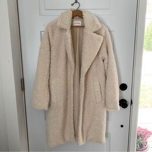 Joe Fresh Long Cream Teddy Coat | Size M